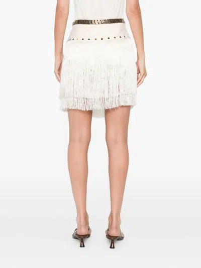 Bode Raffle Beaded Fringe Mini Skirt