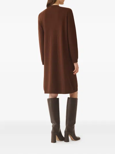 Fabiana Filippi Button-detail Side-twist Dress In Brown