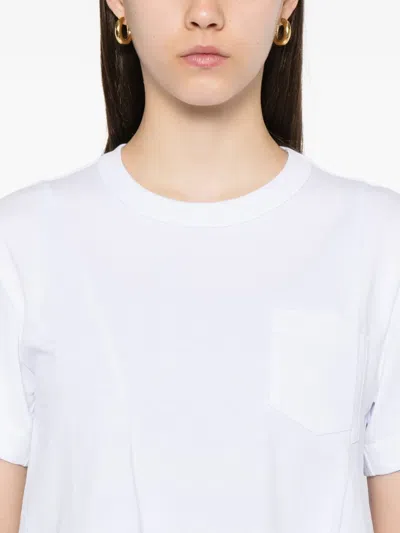 Sacai Layered Cotton T-shirt In White