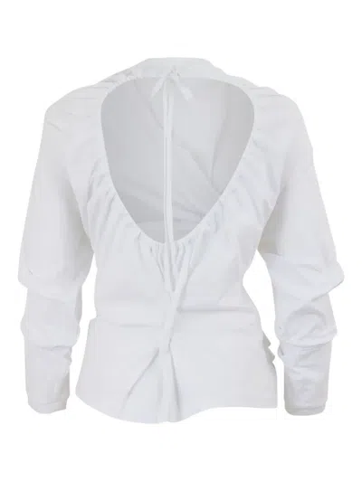 A.w.a.k.e. Organic Cotton Open-back Knotted Jersey Top In White