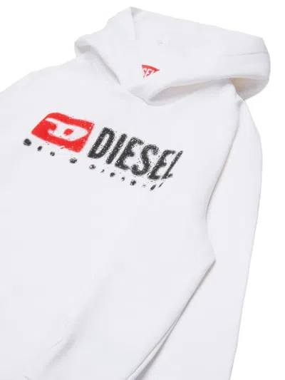 Diesel Sdropshood Over Logo-print Hoodie In White