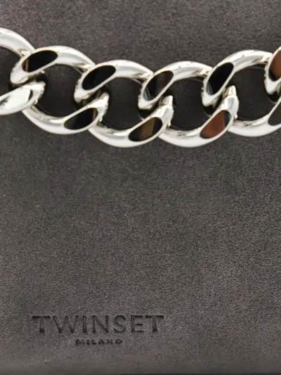 Twinset Twin-set Grey Melange Polyester Cotton Bags In Gray