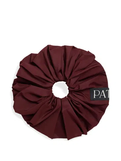Patou Volume Faille Scrunchie In Brown