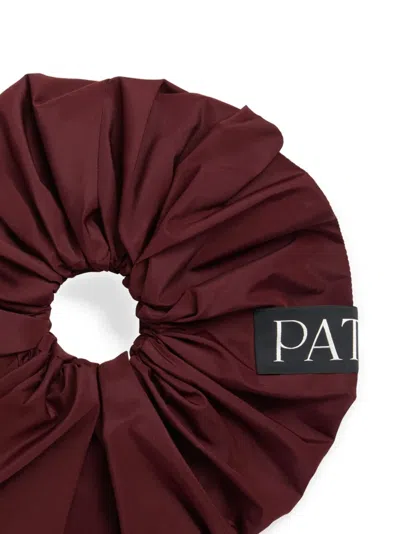 Patou Volume Faille Scrunchie In Brown
