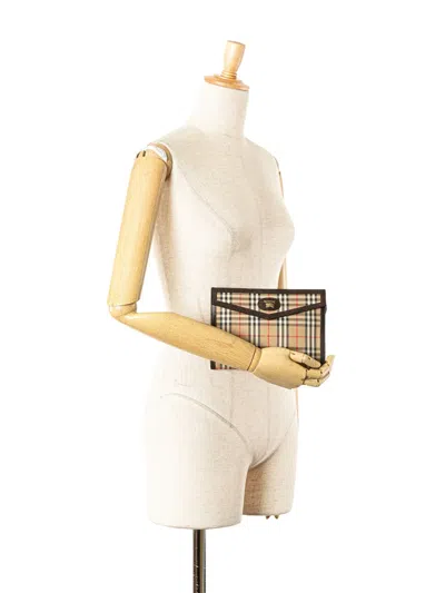 Pre-owned Burberry 20th Century Haymarket Check Canvas Clutch Bag