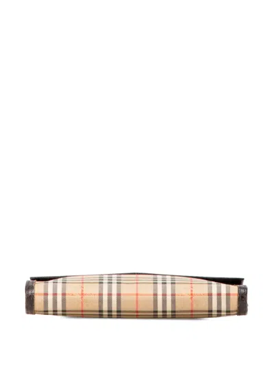 Pre-owned Burberry 20th Century Haymarket Check Canvas Clutch Bag