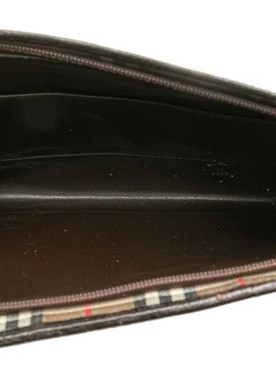 Pre-owned Burberry 20th Century Haymarket Check Canvas Clutch Bag