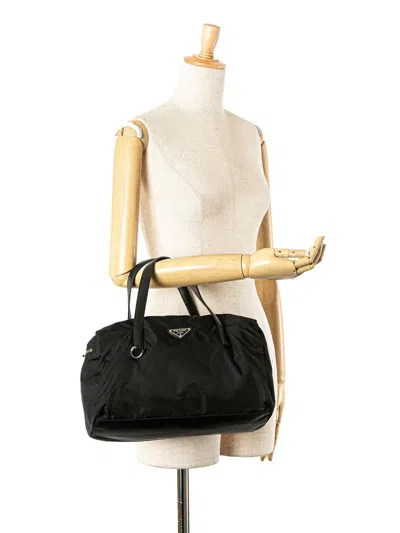 Pre-owned Prada 2013-2025 Saffiano Trimmed Tessuto Handbag