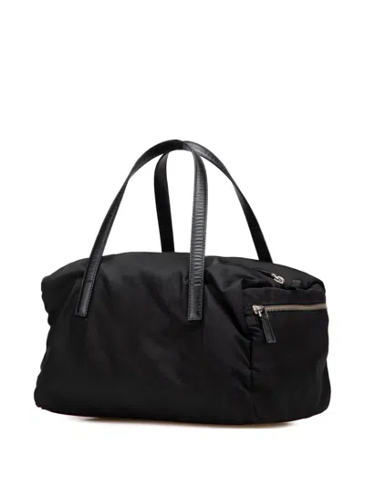 Pre-owned Prada 2013-2025 Saffiano Trimmed Tessuto Handbag