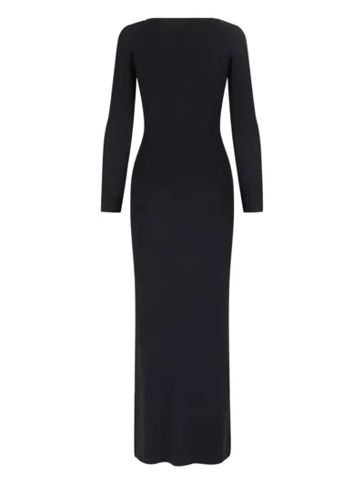 Nili Lotan Roxy Ribbed Button-front Maxi Dress In Black