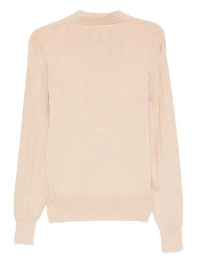 Valentino Garavani Fine-knit Polo Jumper In Pink
