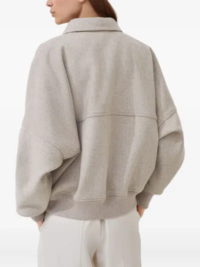 Brunello Cucinelli Zip-front Bomber Jacket In Nude