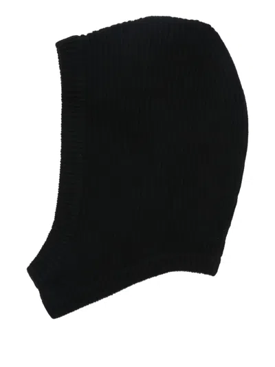 Rick Owens Cashmere And Wool Ski Mask In Black