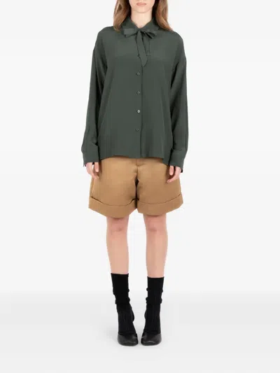 Société Anonyme Bow-tie Neck Shirt In Green