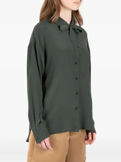 Société Anonyme Bow-tie Neck Shirt In Green