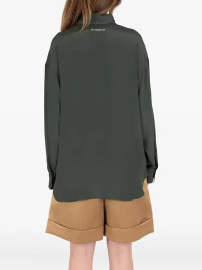 Société Anonyme Bow-tie Neck Shirt In Green