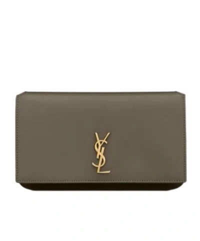 Saint Laurent Cassandre Phone Holder In Smooth Leather