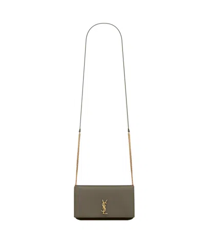 Saint Laurent Cassandre Phone Holder In Smooth Leather