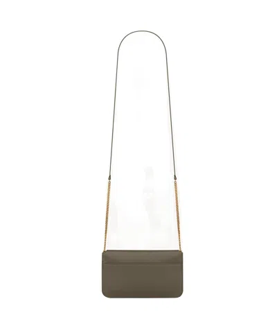 Saint Laurent Cassandre Phone Holder In Smooth Leather