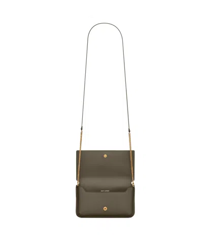 Saint Laurent Cassandre Phone Holder In Smooth Leather