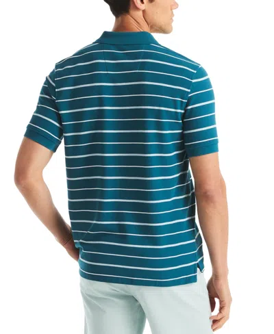 Nautica Men's Striped Classic-fit Deck Polo Shirt In Blue