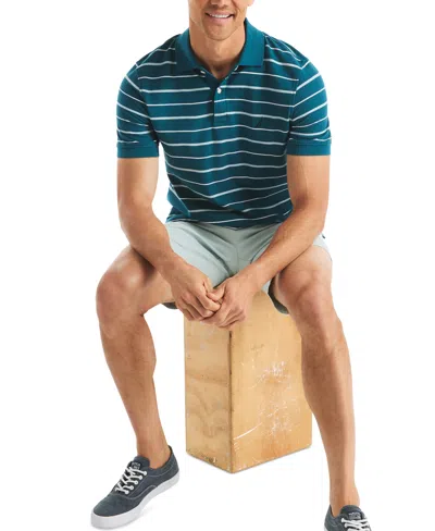 Nautica Men's Striped Classic-fit Deck Polo Shirt In Blue