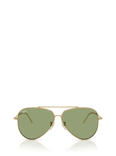 Ray Ban Aviator Reverse Sunglasses Gold Frame Green Lenses 62-11