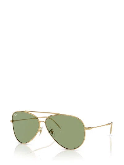Ray Ban Aviator Reverse Sunglasses Gold Frame Green Lenses 62-11