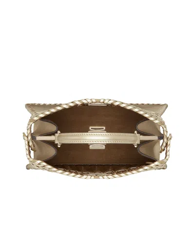 Fendi Champagne-coloured Interlaced Leather Bag