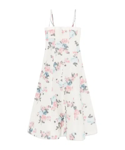Philosophy Di Lorenzo Serafini Ruched Taffeta Maxi Dress In White