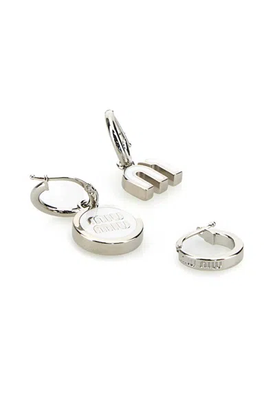 Miu Miu Logo Earrings Three-piece Set