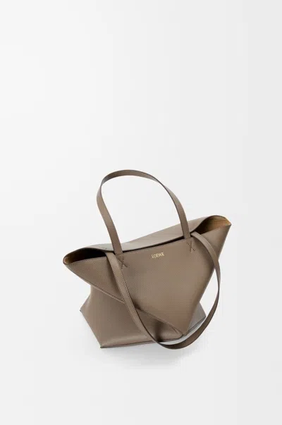 Loewe Womens Taupe Puzzle Fold Medium Leather Tote Bag