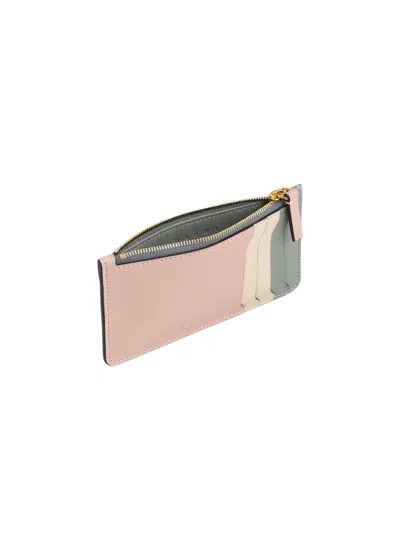 Marni Light Pink, White, And Grey Leather Trunkaroo Cardholder