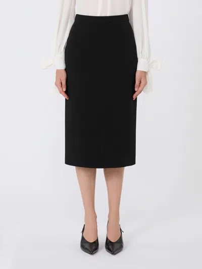 Max Mara Black Midi Pencil Skirt Women In Black