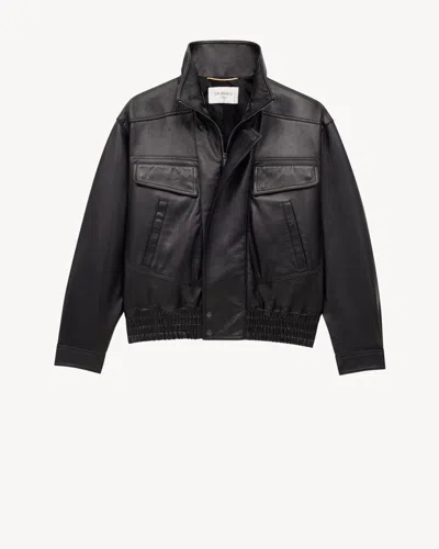 Saint Laurent Bomber Jacket In Plunged Lambskin