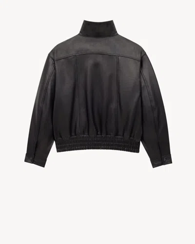 Saint Laurent Bomber Jacket In Plunged Lambskin