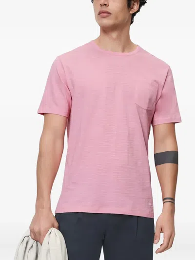 Marc O'polo Textured Short-sleeve T-shirt In Pink