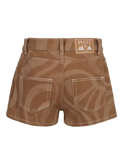 Pucci Swirl-print Cotton Shorts