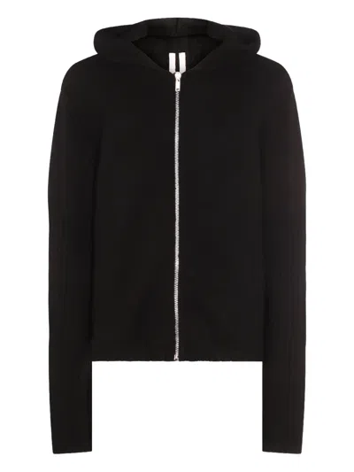 Rick Owens Hooded Crewneck Sweater Ribbed Texture