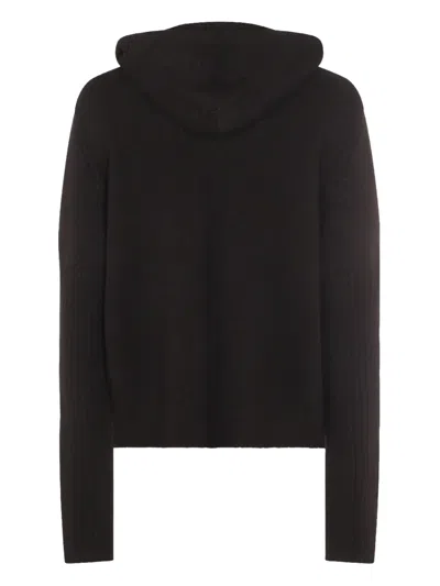Rick Owens Hooded Crewneck Sweater Ribbed Texture