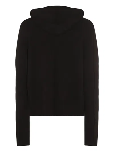 Rick Owens Hooded Crewneck Sweater Ribbed Texture