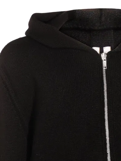 Rick Owens Hooded Crewneck Sweater Ribbed Texture