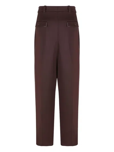 Elisabetta Franchi Pleated-pocket Trousers In Burgundy