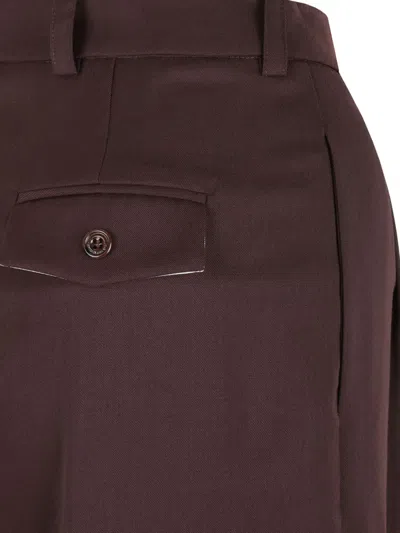 Elisabetta Franchi Pleated-pocket Trousers In Burgundy
