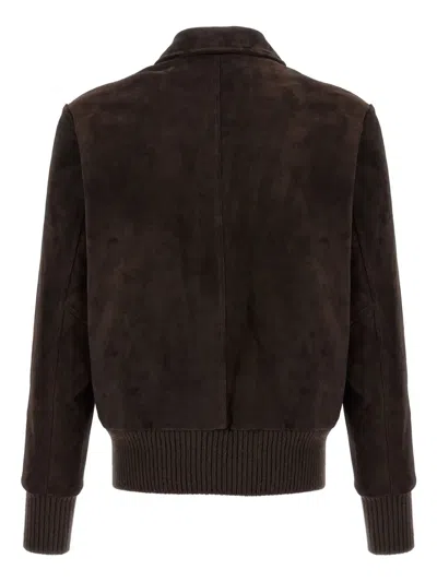 Giorgio Brato Aviatore Flap-pocket Leather Jacket In Brown