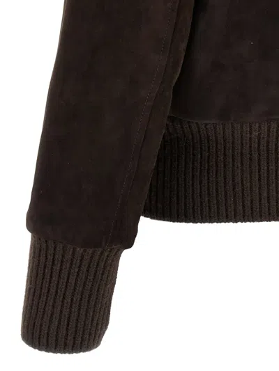 Giorgio Brato Aviatore Flap-pocket Leather Jacket In Brown