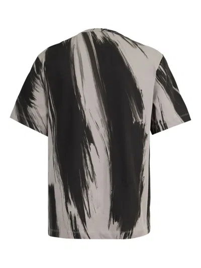 Helmut Lang Cotton Brushstroke Print T-shirt In Gray