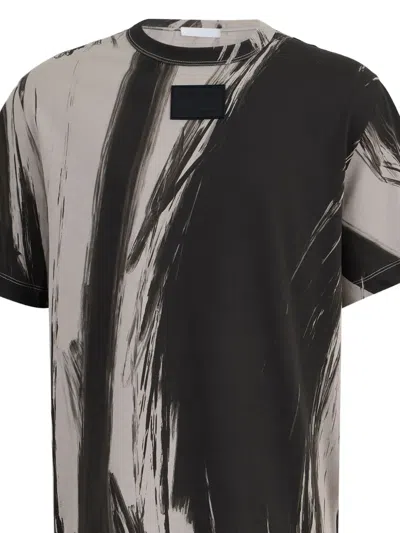 Helmut Lang Cotton Brushstroke Print T-shirt In Gray