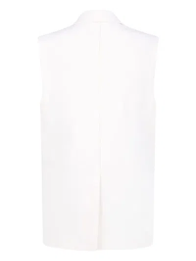 Max Mara Mayte Double-breasted Sleeveless Blazer In White