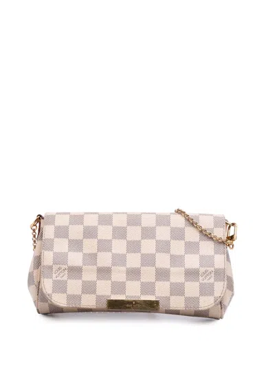 Pre-owned Louis Vuitton 2016 Damier Azur Favorite Pm Satchel In White